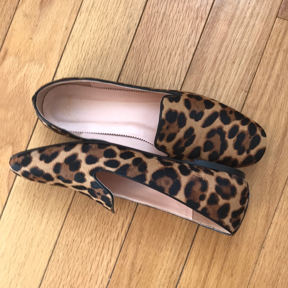 Calfskin leopard print slip on